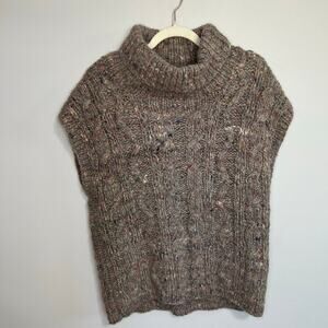 Cassidy Brown Sleeveless Wool Blend Turtleneck Sweater Women’s Size Large